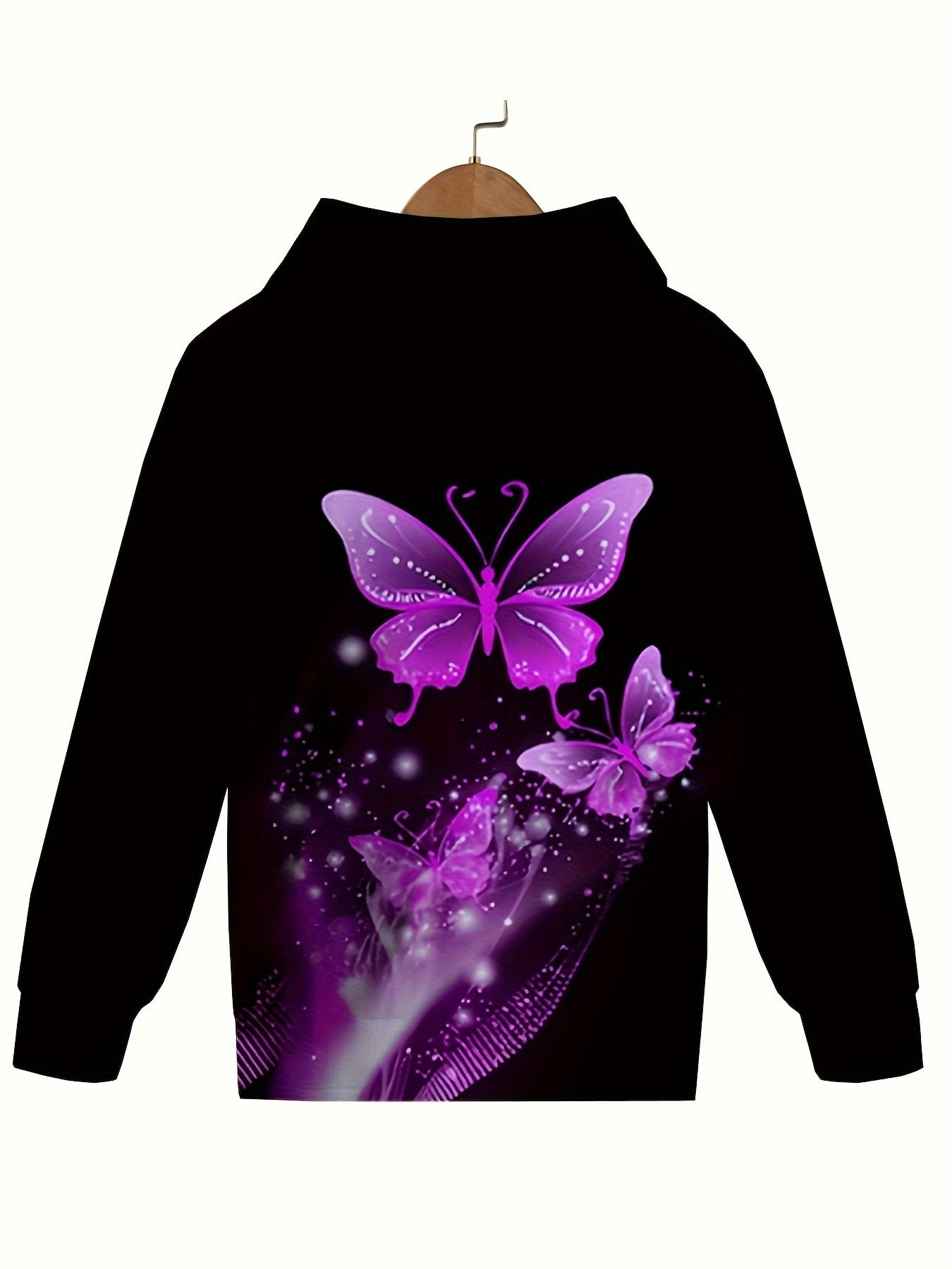 Shining Butterfly Hooded Sweatshirt for Girls