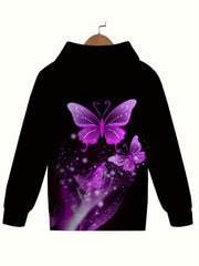 Shining Butterfly Hooded Sweatshirt for Girls