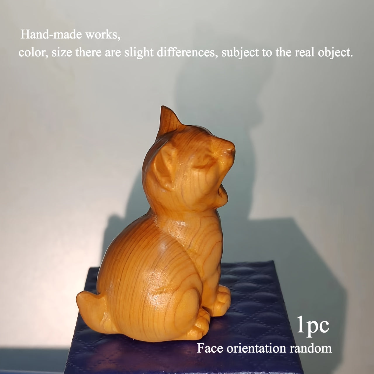 Wooden Kitten Ornament Model Holiday Gift