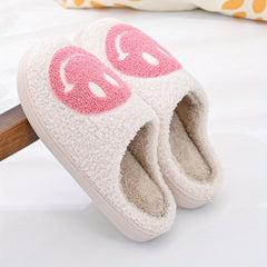 Men's Smiling Face Warm Slip On Slippers