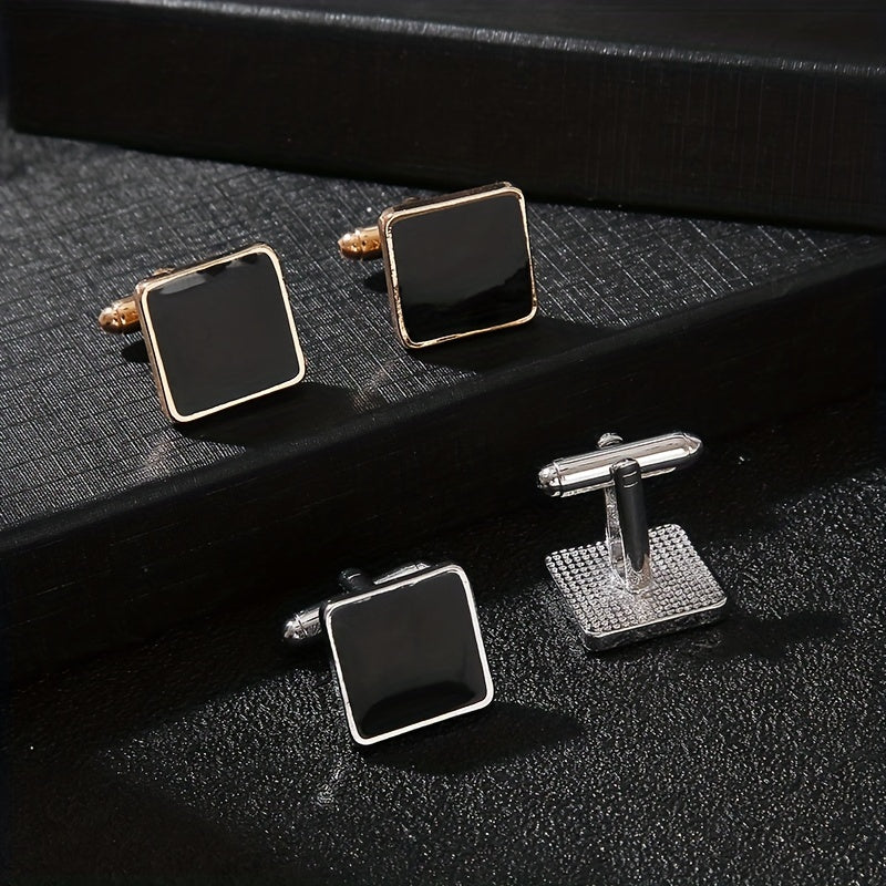 Geometric Square Cufflinks for Men