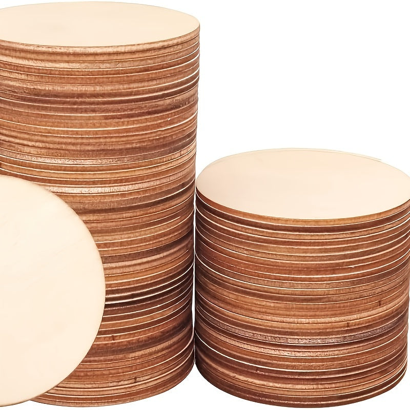 30pcs 10-16cm Round Wood Discs for Crafts Wooden Cutout Tiles Wood Circles