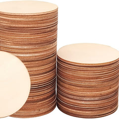 30pcs 10-16cm Round Wood Discs for Crafts Wooden Cutout Tiles Wood Circles