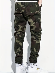 Camouflage Pockets Men's Cotton Cargo Pants Comfy Jogger Pants Work Pants
