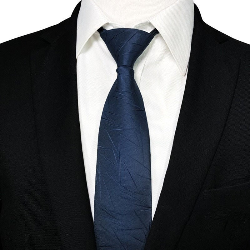 Men's Zip NeckTie Red Striped Business Professional Tie