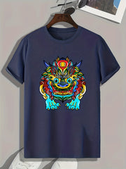 Monster Print Men's Graphic T shirt for Summer