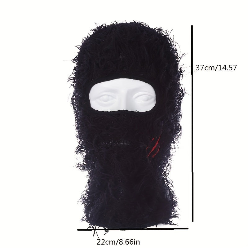 Unisex Thermal Knitted Hat with Full Face Covering for Outdoor Sports