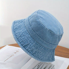 Cotton Denim Bucket Hat Lightweight Sun Hat