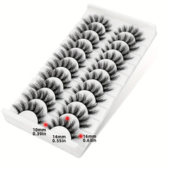 10 Pairs 6D Faux Mink Natural False Eyelashes Fluffy Dramatic Lashes
