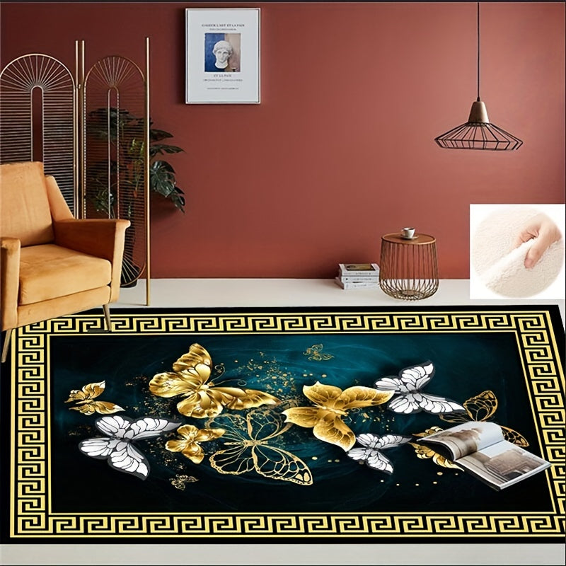 Boho Butterfly Pattern Carpet Anti Fatigue Kitchen Rug Vintage