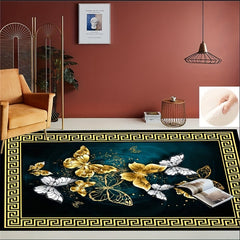 Boho Butterfly Pattern Carpet Anti Fatigue Kitchen Rug Vintage