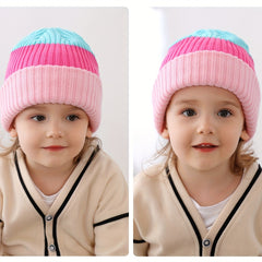 Warm Striped Kids Baby Woolen Hat for Autumn & Winter