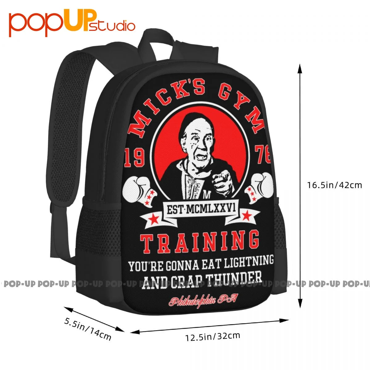 1976 Micks Gym Boxing Backpack Large Capacity
