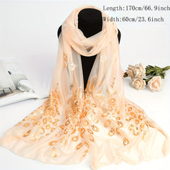 Hot Stamping Peacock Pattern Scarf Solid Scarf Womens Winter Scarf Soft Scarf
