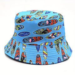 Colorful Skateboard Pattern Sunshade Bucket Hat for Outdoor Travel