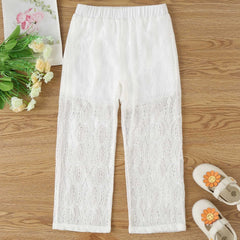Girls Lace Pants Comfortable Casual Trousers For Summer