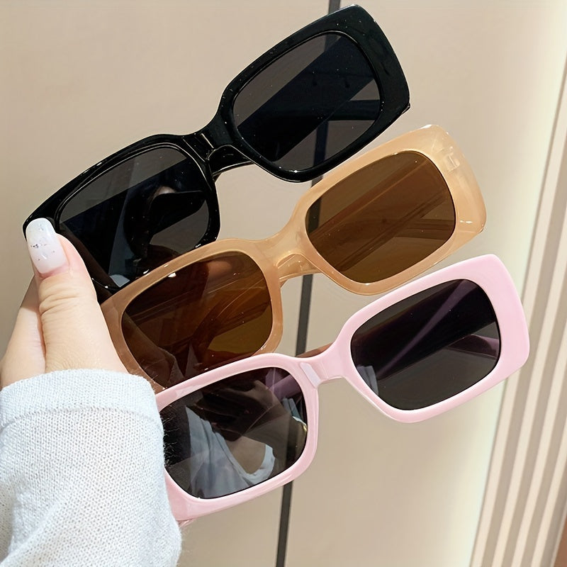 Rectangle Sunglasses Retro UV400 Sun Shades for Vacation Beach Travel