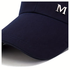 Men's Plain Long Bill Snapback Cap UV Protection Baseball Cap