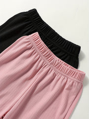 2pcs Toddler Girls Sweatpants Elastic Waist Casual Sport Joggers