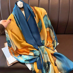 Silky Damask Scarf Sunscreen Shawl Wrap