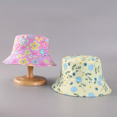 Floral Bucket Hat Reversible Basin Hat Lightweight Sunscreen Cap