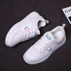 Breathable Mesh Casual Skate Shoes Lace up Flat Sports Shoes Women's Footwear