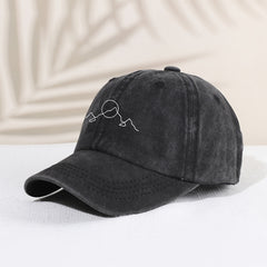 Kids Distressed Vintage Baseball Cap with Mountain Print