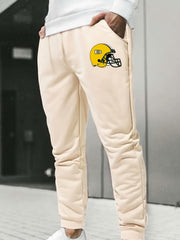 Men's Foot Bowl Cartoon Print Sweatpants with Pockets