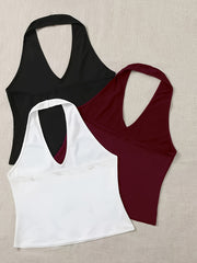 3 Pack Plus Size Sexy Sleepwear Set - Women's Plus Halter Neck Top