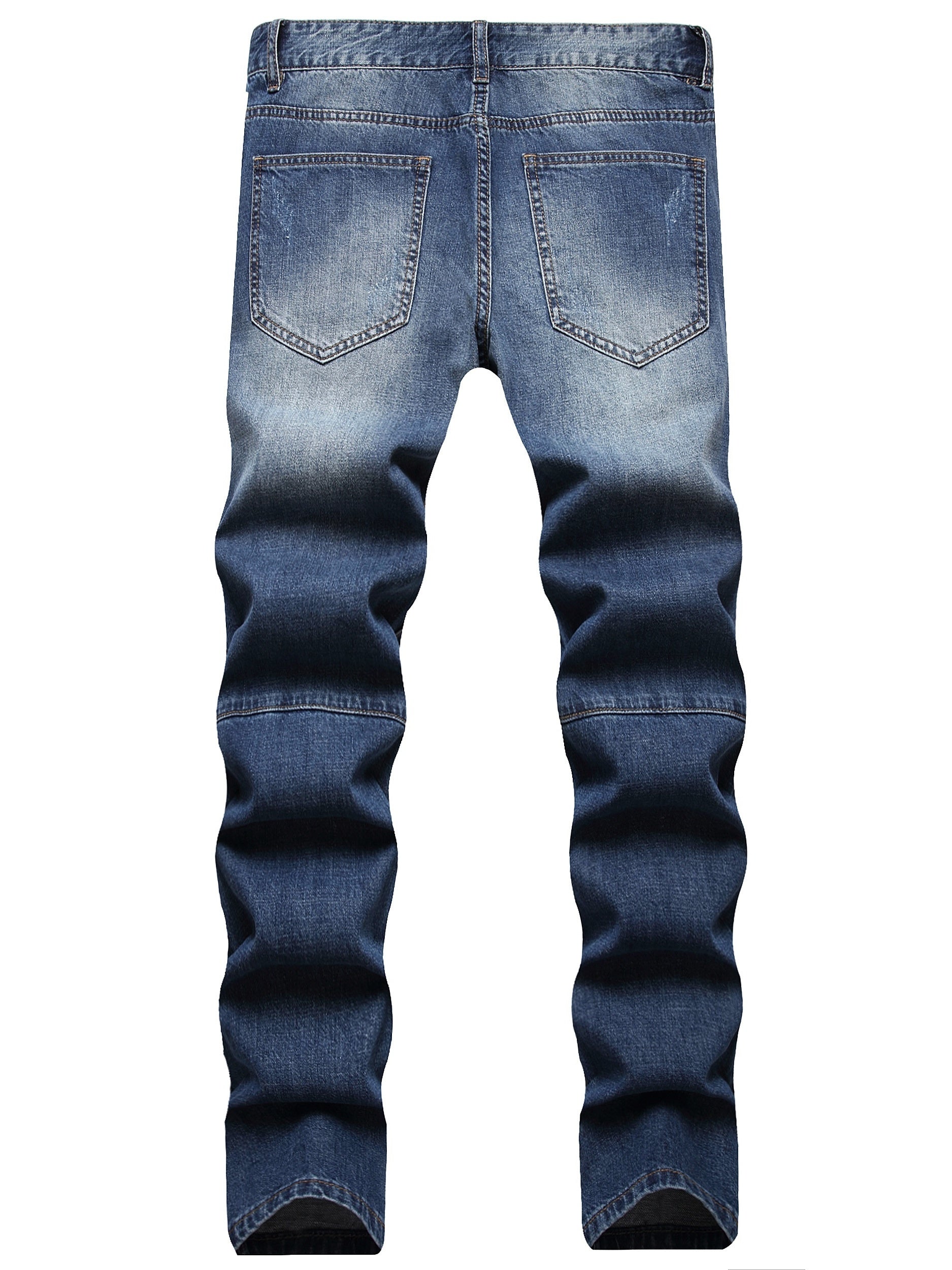 Slim Fit Ripped Jeans Men's Casual Distressed Denim Pants Spring Summer