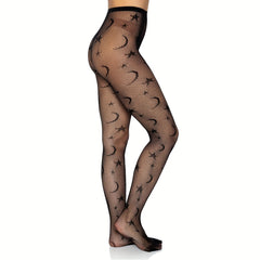 Stars & Moons Fishnet Tights High Waist Pantyhose