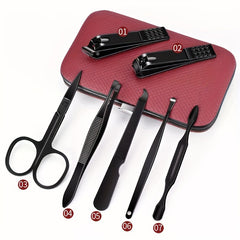 7pcs Painted Nail Clipper Set Stainless Steel Nail Clippers