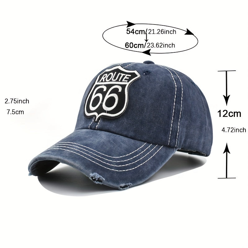 Washed Embroidered Baseball Cap Outdoor Sunshade Peaked Cap
