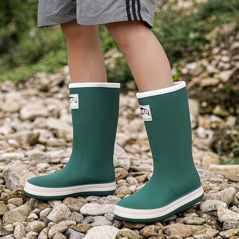 Women's Waterproof Letter Patched Outdoor Rain Boots