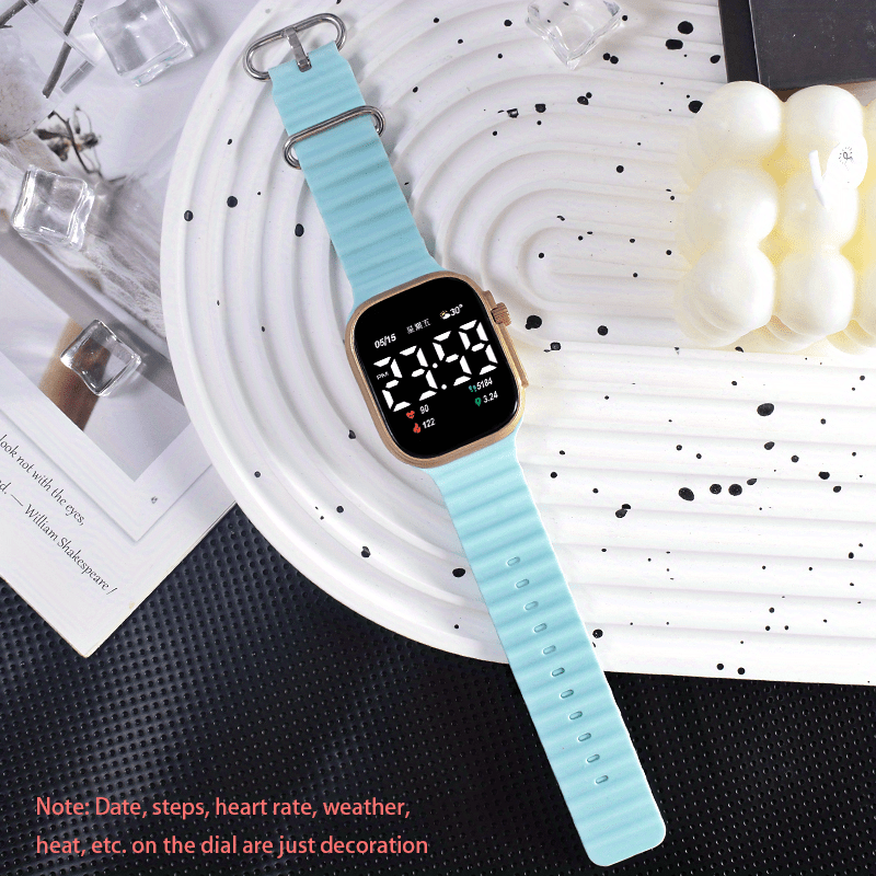S8 Sports Electronic Watch with Silicone Strap - Date Time LED