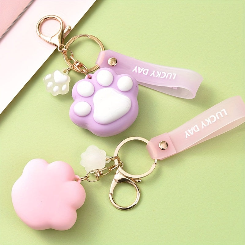 Creative Cat Claw Keychain Girl Heart Keychain Car Hanging Bag Pendant