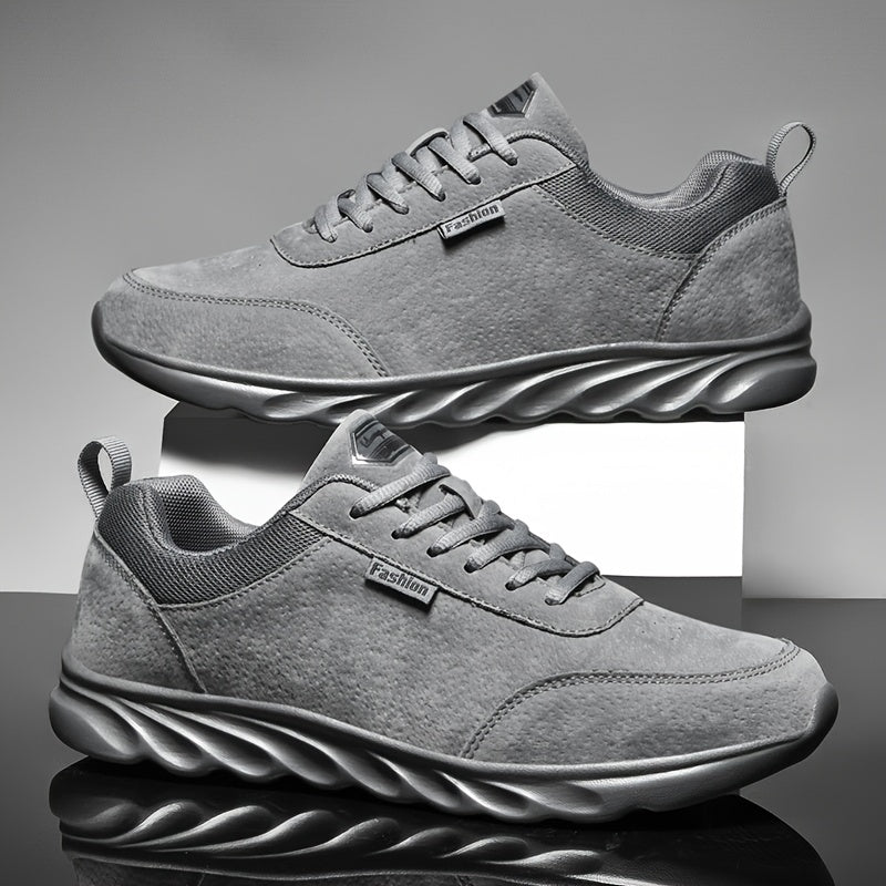 Men's Breathable Casual Lace Up Sneakers Comfortable Solid Shoes