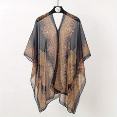 Paisley Print Chiffon Sunproof Bikini Cover Up Sarong