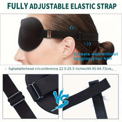 3D Contoured Blackout Eye Mask Adjustable Strap for Sleep Travel Yoga