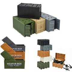 MOC Military Building Blocks Containers Weapon Boxes Accessories