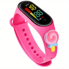 Kids Cartoon LED Touchable Wrist Watch With Doll Strap