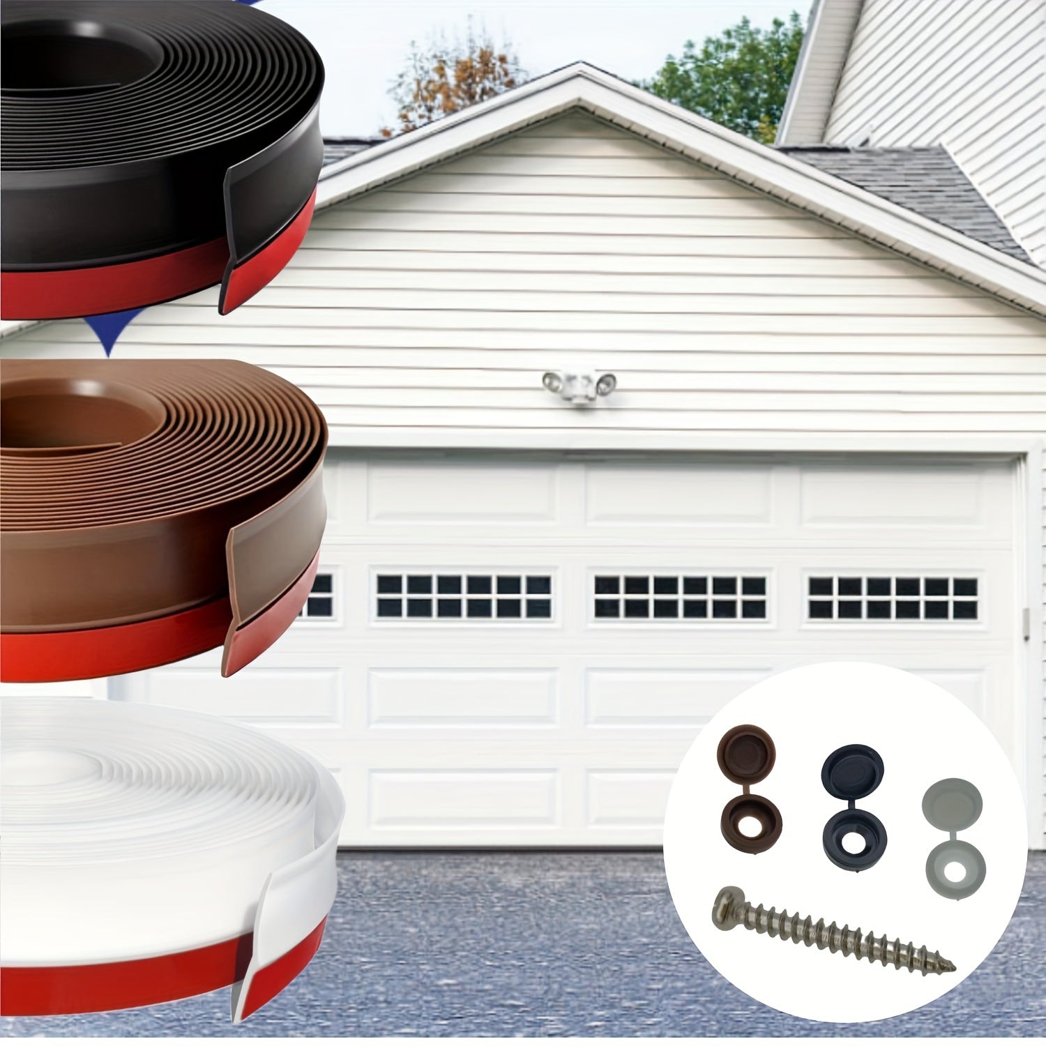 Garage Door Seal Strip 6M Brown Adhesive Rubber Weather Stripping Replacement