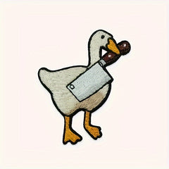 4pcs Funny Animal Embroidered Patches Goose Morale Hook And Loop