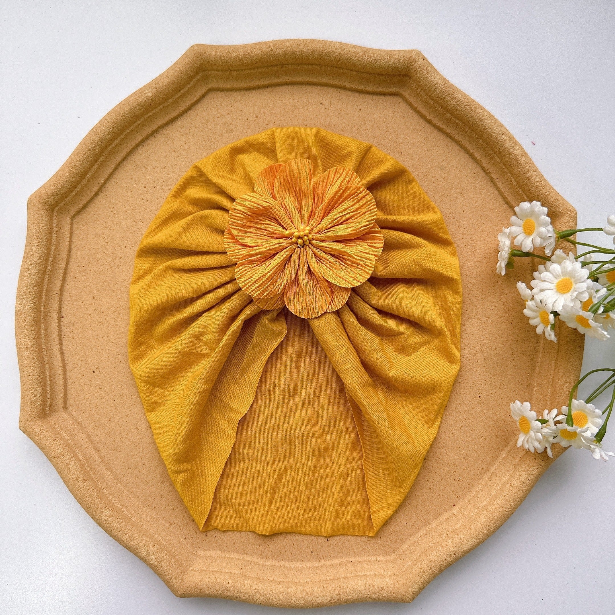 Baby Girls Flower Decor Turban Soft Hair Wrap Headband