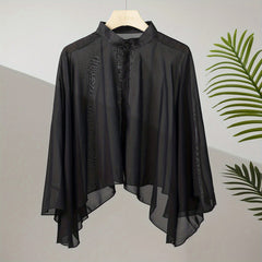 Chiffon Shawl Sunscreen Cape Ruffles Shawls