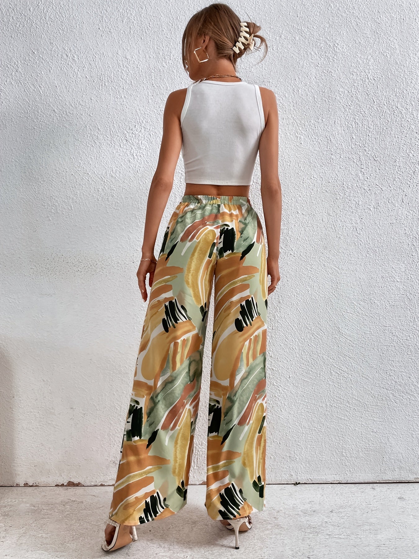 Wide Leg Drawstring Pants Spring & Fall Women's Clothing