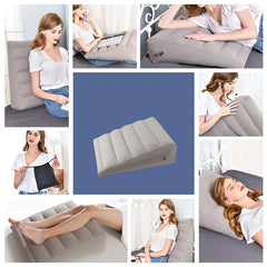 PVC Flocking Inflatable Triangle Pillow Portable Back Cushion