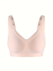 Solid Seamless Wireless Bra Breathable & Soft Push Up Bra Women's Lingerie