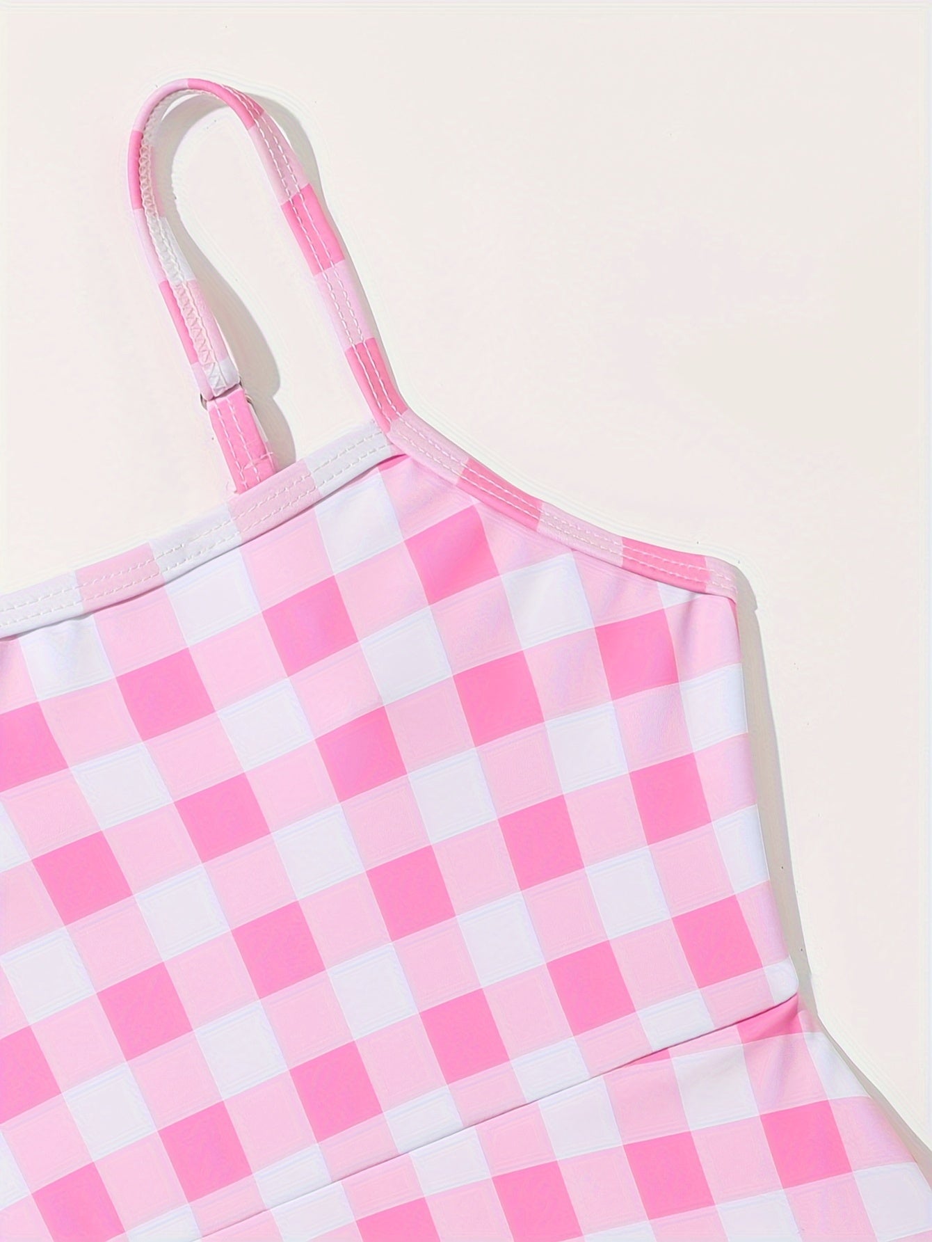 Girls Checkered Swimsuit - Comfy 1 Piece Bathing Suit