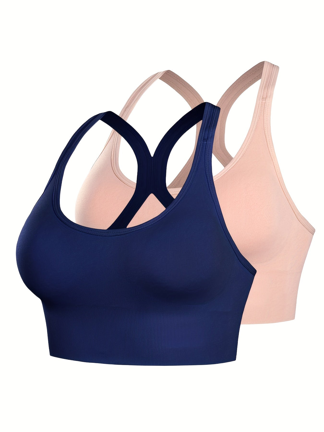 2pcs Wireless Sports Bras Comfy & Breathable Workout Bra